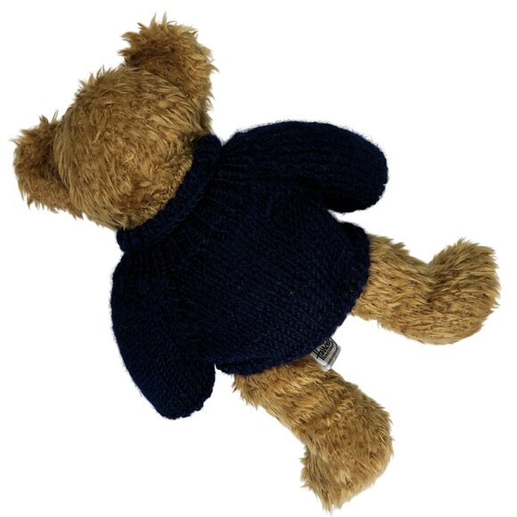 Harrods Knightsbridge 12-Inch Teddy Bear Blue Knit Sweater Gold Embroidery - Picture 5 of 6